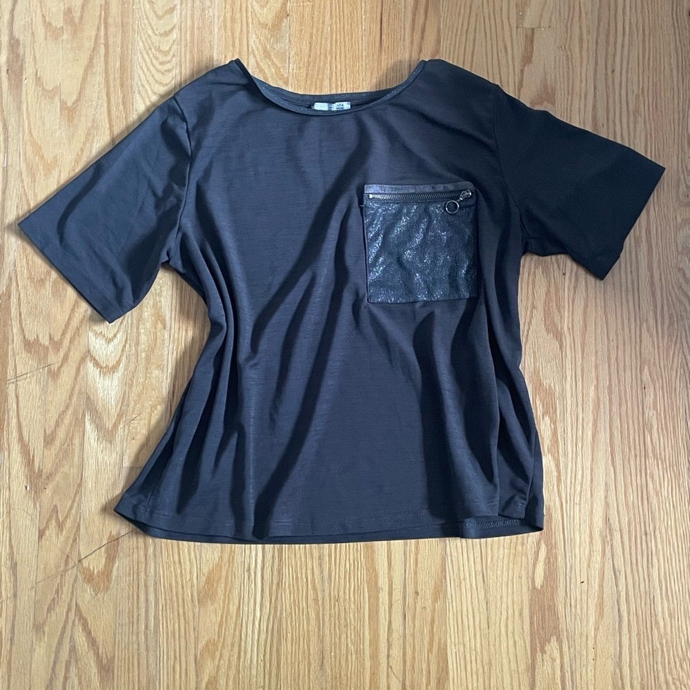 Zara Black Women's Top with Pocket Detail